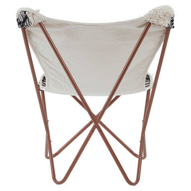 Cefena Black and White Pattern Butterfly Chair