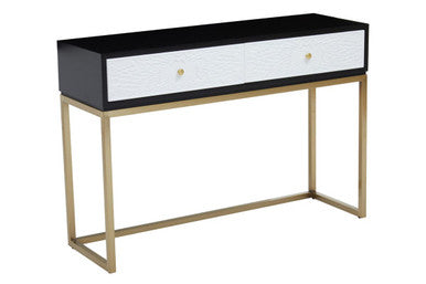 Dumas Black and White Console Table with Drawers