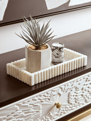 Dumas Black and White Console Table with Drawers