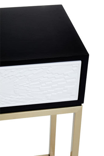 Dumas Black and White Console Table with Drawers