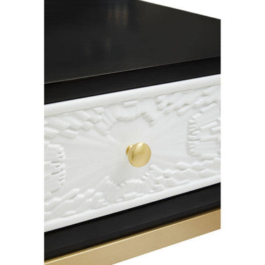 Dumas Black and White One Drawer Side Table