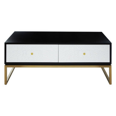 Dumas Black and White Four Drawer Coffee Table