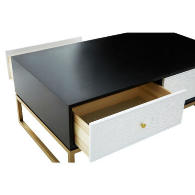 Dumas Black and White Four Drawer Coffee Table