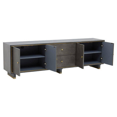 Deskey Grey Shagreen Effect Media Unit