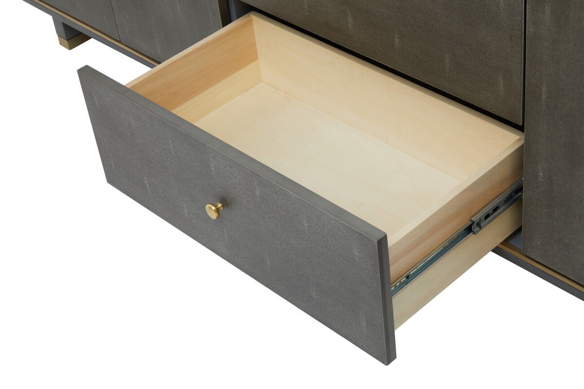 Deskey Grey Shagreen Effect Media Unit