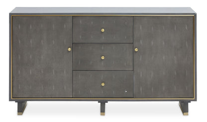 Deskey Grey Shagreen Effect Three Drawer Sideboard