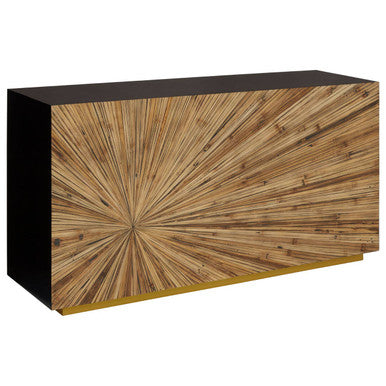Gabelle Ebony and Natural Bamboo Console Table