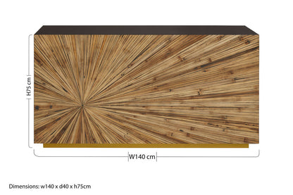 Gabelle Ebony and Natural Bamboo Console Table
