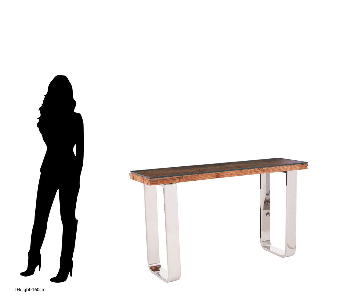 Kerala Natural U Shaped Base Console Table
