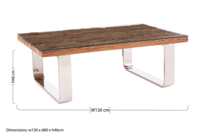Kerala Natural U Shaped Base Coffee Table