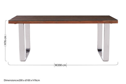 Kerala Natural U Shaped Base Dining Table
