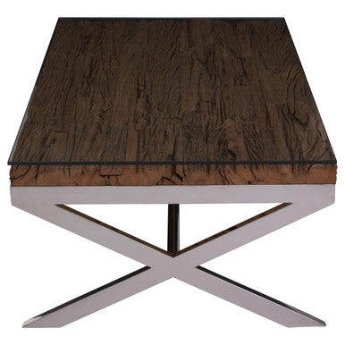 Kerala Natural Coffee Table With Cross Base