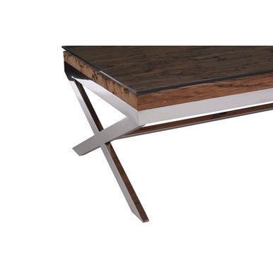 Kerala Natural Coffee Table With Cross Base