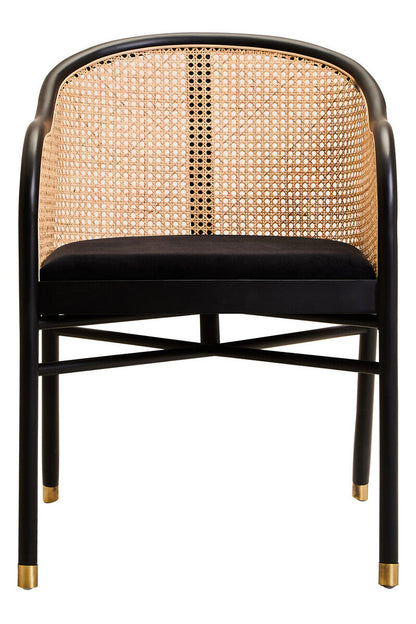 Rattan Chair with Black Seat | Corso