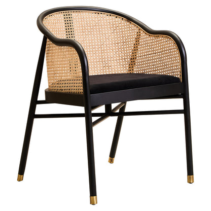 Rattan Chair with Black Seat | Corso