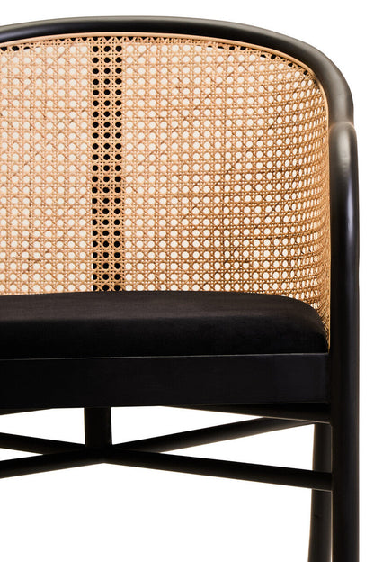 Rattan Chair with Black Seat | Corso