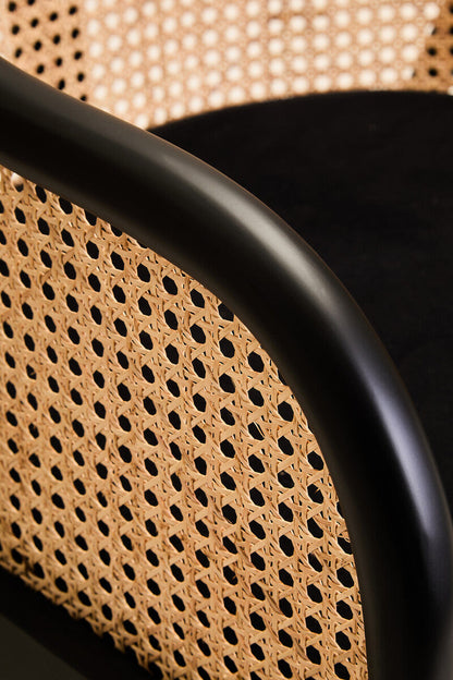 Rattan Chair with Black Seat | Corso