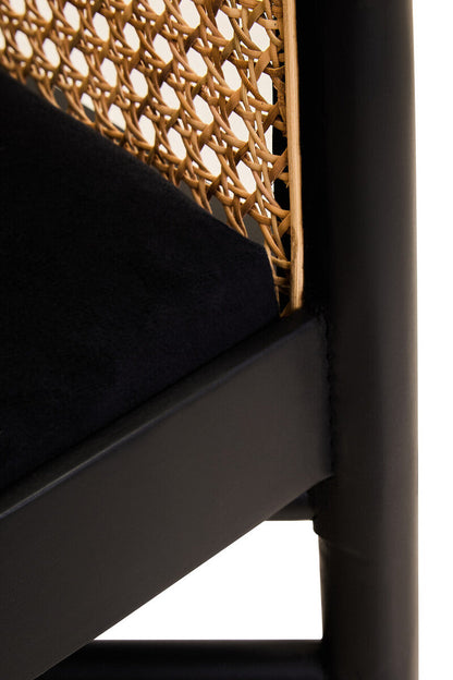 Rattan Chair with Black Seat | Corso