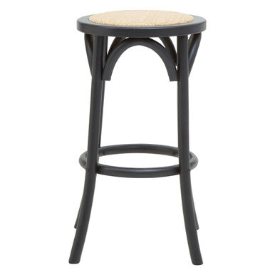 Corso Black and Natural Rattan Stool
