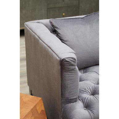 Sefira 3 Seat Viola Pirate Grey Fabric Sofa