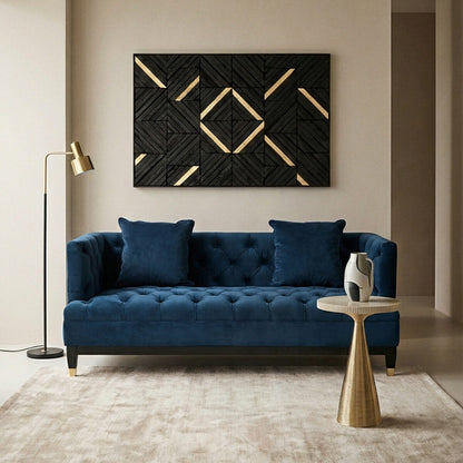 2 Seater Navy Fabric Sofa | Sefira