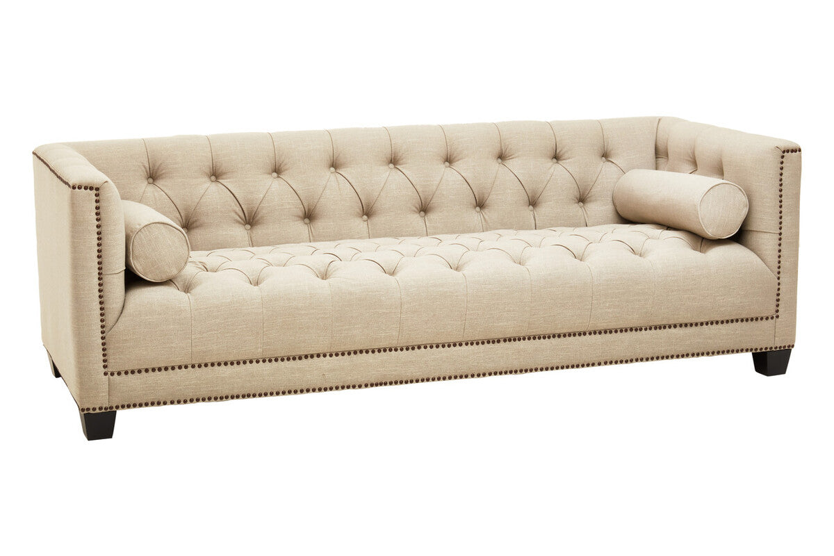3 Seater Stone Fabric Sofa, Surina