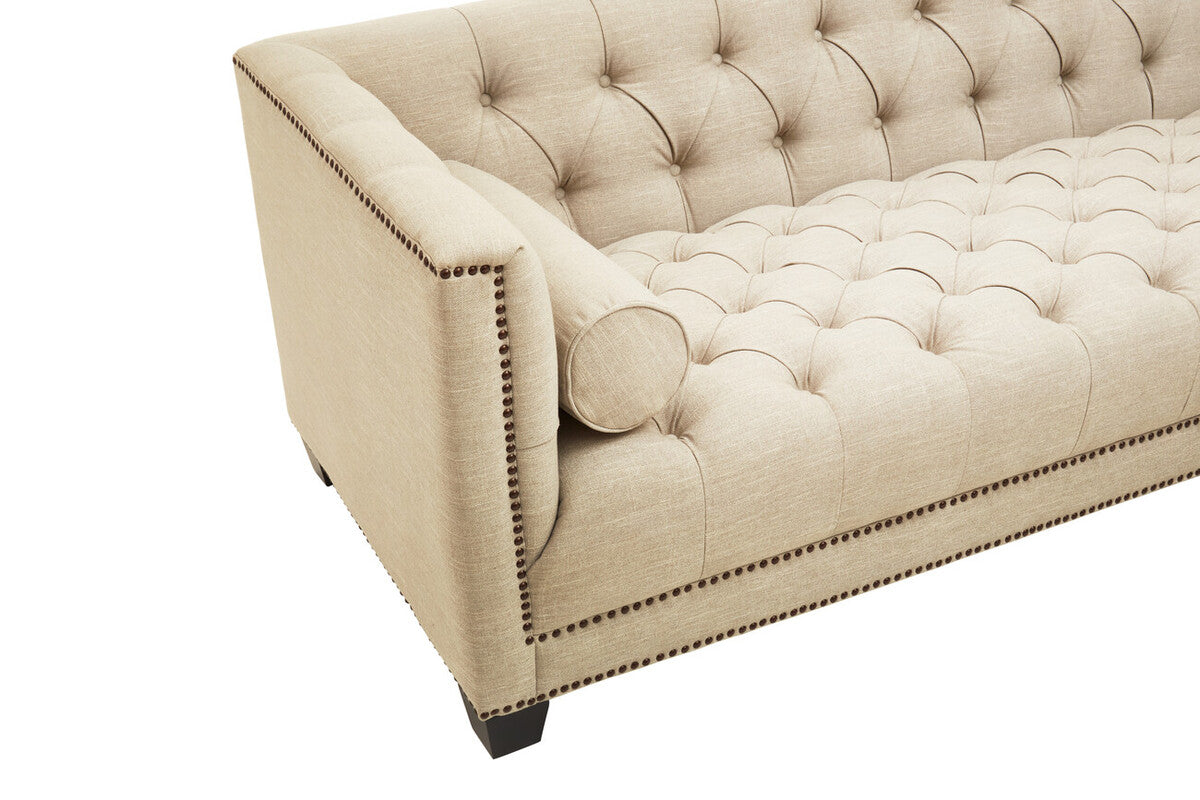 3 Seater Stone Fabric Sofa, Surina