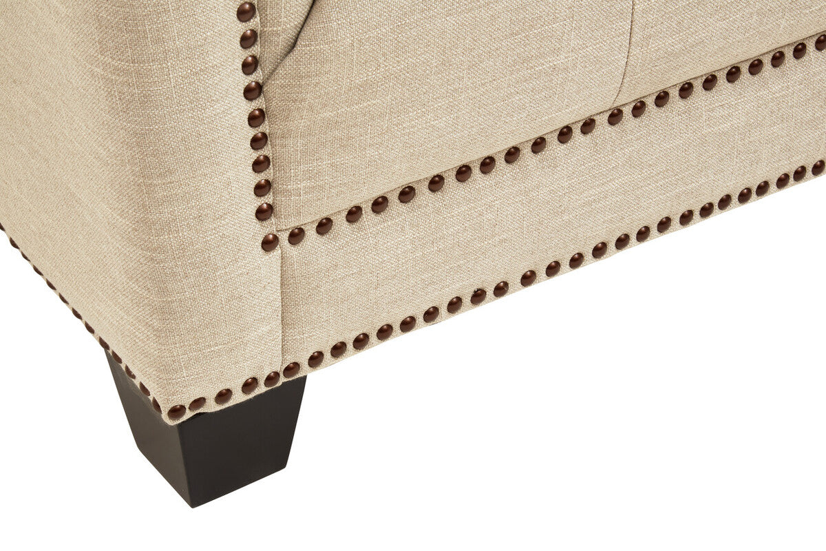 3 Seater Stone Fabric Sofa, Surina