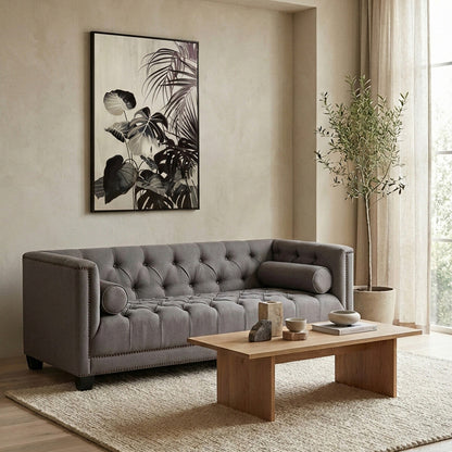 2 Seater Grey Fabric Sofa | Surina