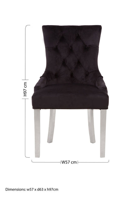 Richmond Black Velvet Dining Chair