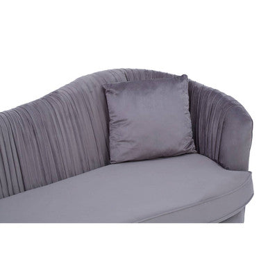 3 Seater Grey Pleated Velvet Sofa | Franza