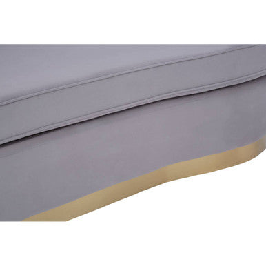 3 Seater Grey Pleated Velvet Sofa | Franza