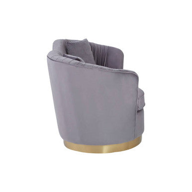 Franza Grey 2 Seat Pleated Velvet Sofa