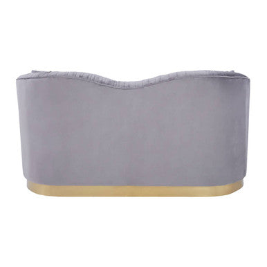 Franza Grey 2 Seat Pleated Velvet Sofa