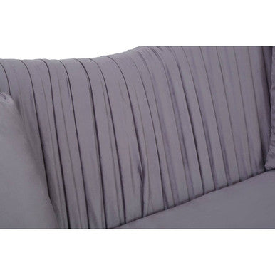 Franza Grey 2 Seat Pleated Velvet Sofa