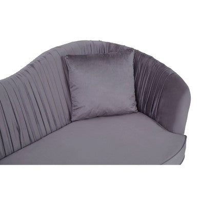 Franza Grey 2 Seat Pleated Velvet Sofa