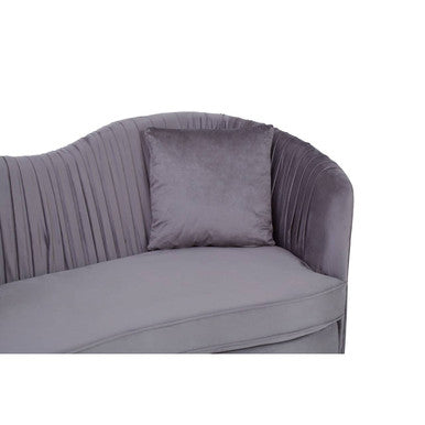 Franza Grey 2 Seat Pleated Velvet Sofa