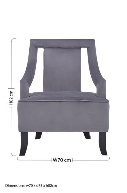 Faye Grey Velvet Chair