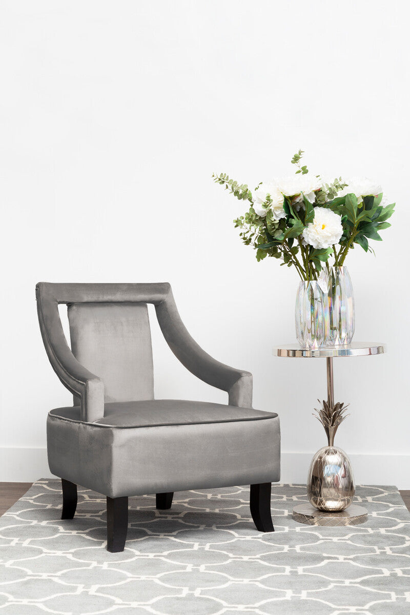 Faye Grey Velvet Chair
