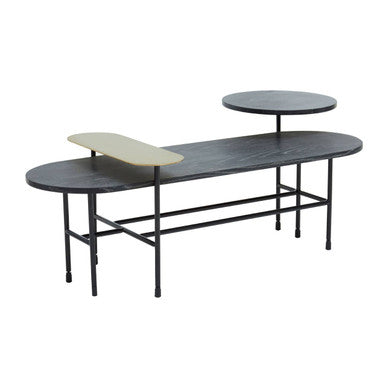 Serrano Black Oak Veneer and Marble Coffee Table