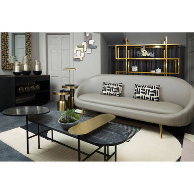 Serrano Black Oak Veneer and Marble Coffee Table