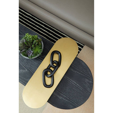 Serrano Black Oak Veneer and Marble Coffee Table