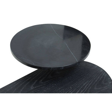 Serrano Black Oak Veneer and Marble Coffee Table