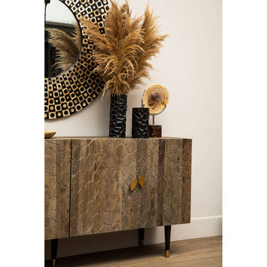 Malay Recycled Elm Wood 4 Door Sideboard