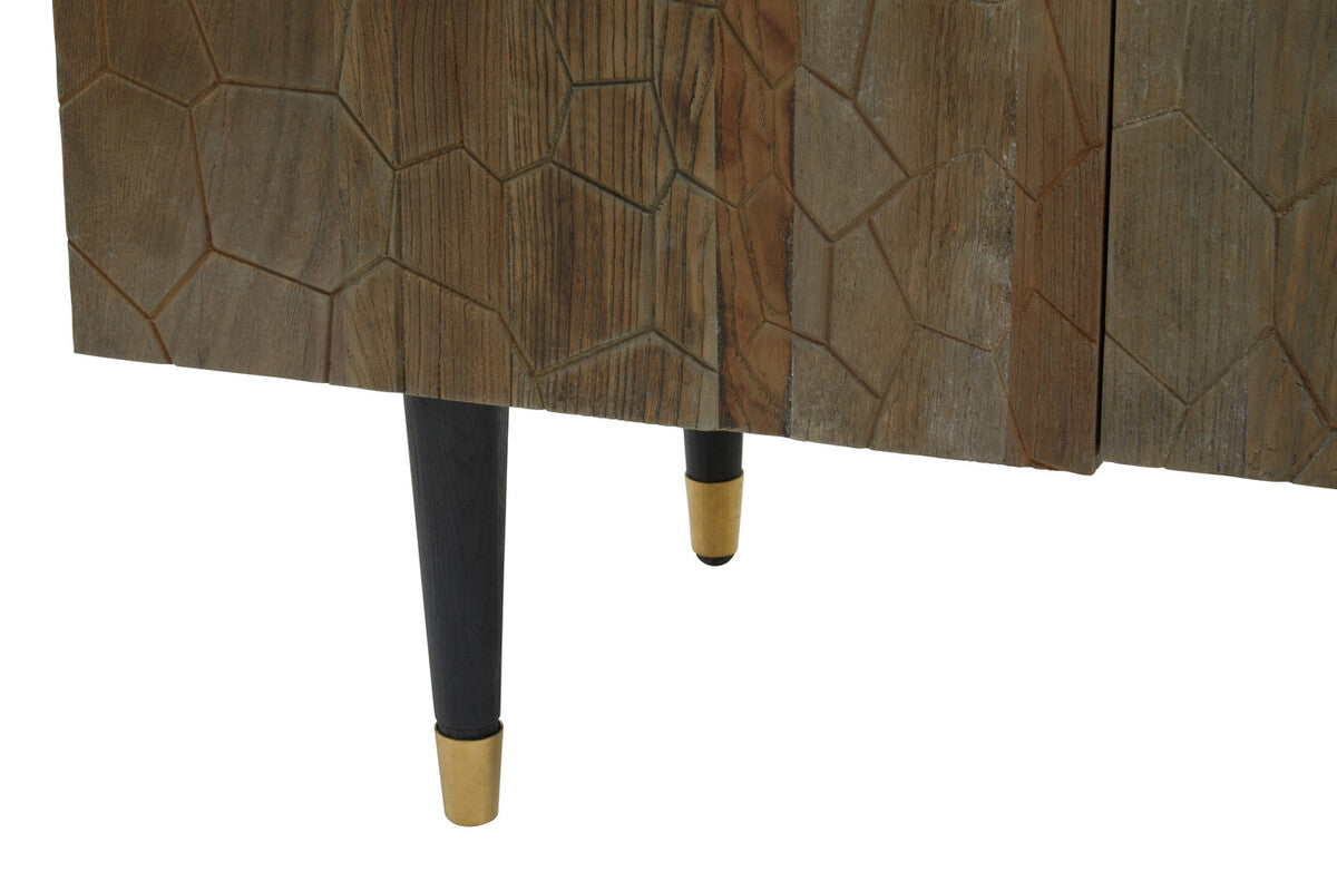 Malay Recycled Elm Wood 4 Door Sideboard