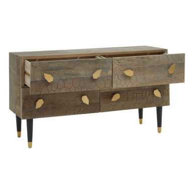 Malay Four Drawer Recycled Elm Wood Chest