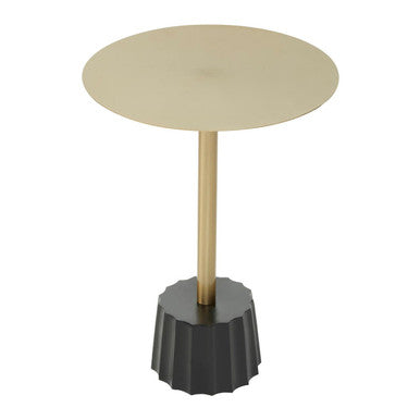 Corra Gold Side Table With Black Base