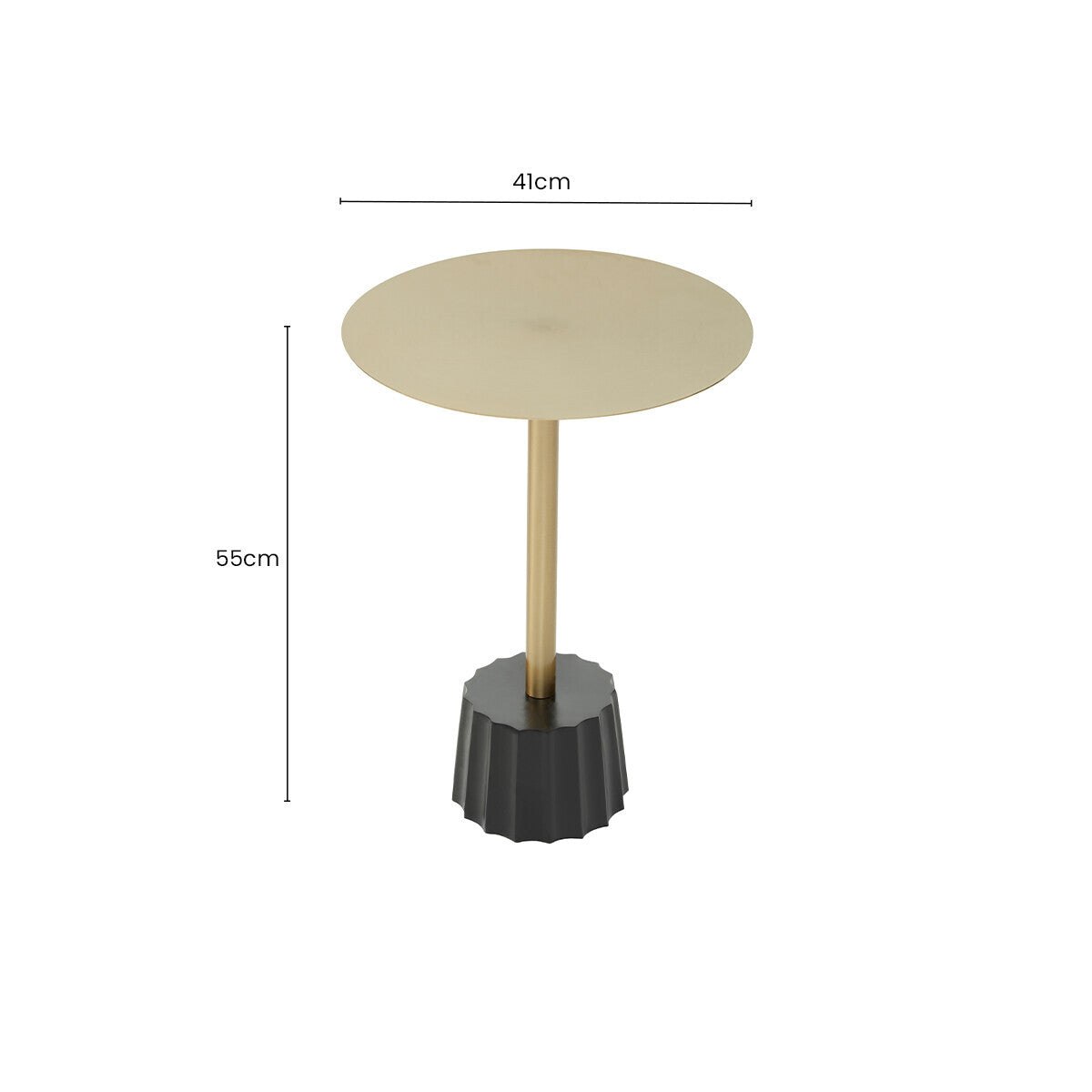 Corra Gold Side Table With Black Base