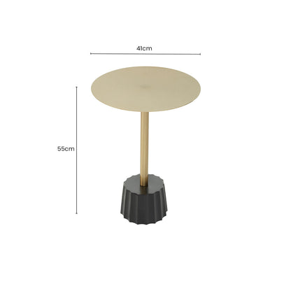 Corra Gold Side Table With Black Base