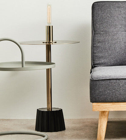 Corra Gold Side Table With Black Base